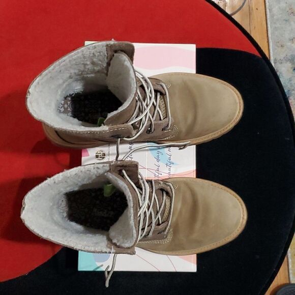 Timberland Boots in 2 Toned Brown Suede Size 7 - Picture 4 of 14